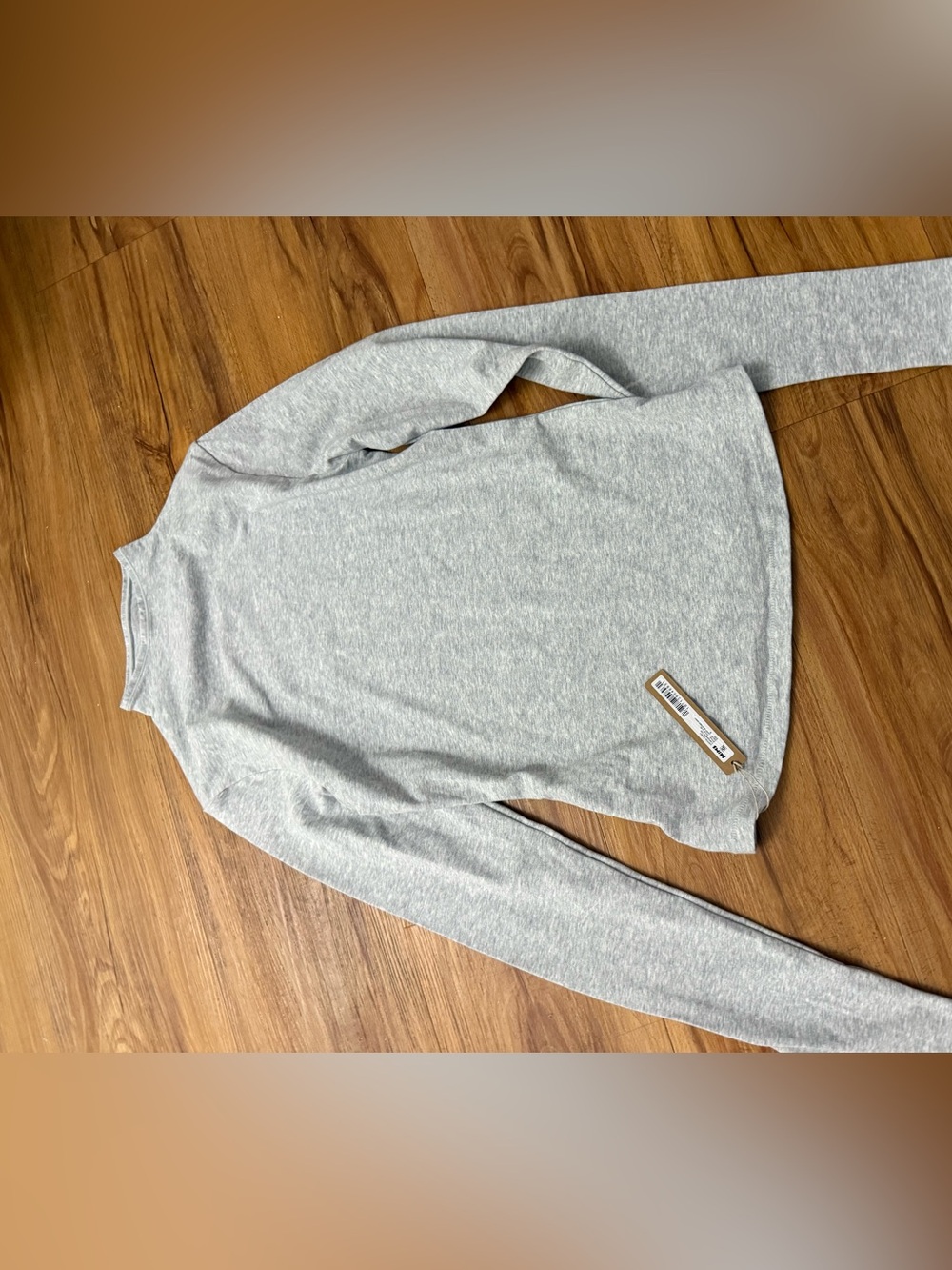 SKIMS Light Heather Gray Long Sleeve Tee